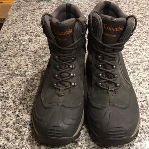 Columbia Mens Brown and Black Lace Up Snow Boots Techlite Omni-Heat size 12